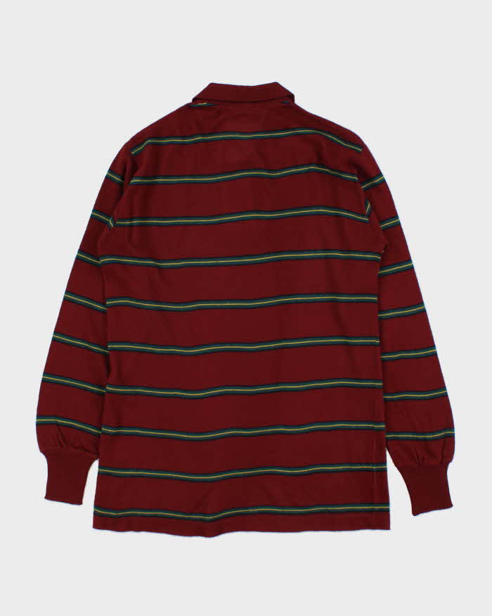 Deadstock 1970s Wrangler Stripe Long Sleeve Polo Shirt - M