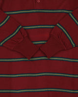 Deadstock 1970s Wrangler Stripe Long Sleeve Polo Shirt - M