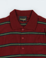 Deadstock 1970s Wrangler Stripe Long Sleeve Polo Shirt - M