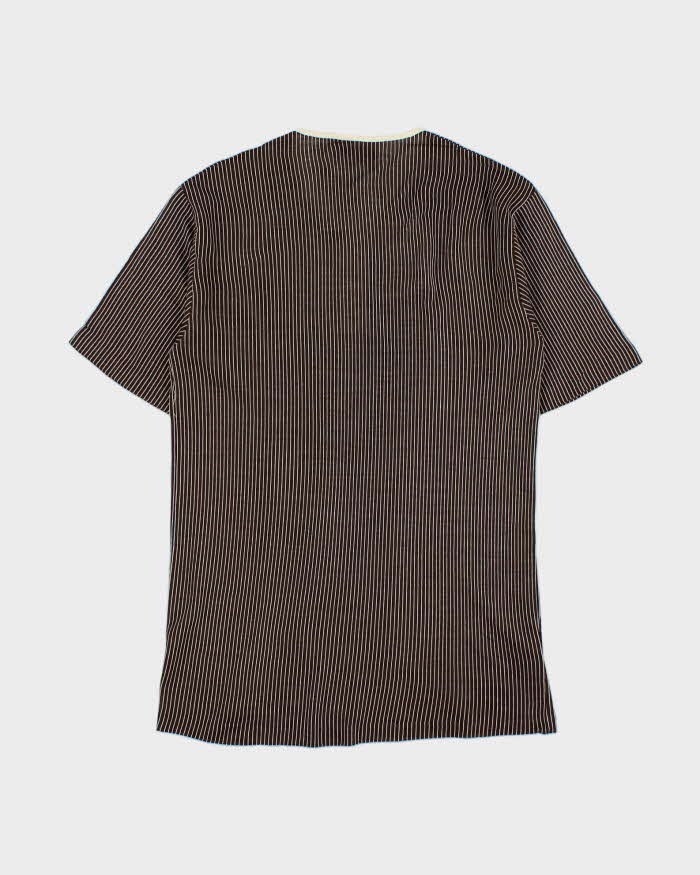 Deadstock 1980s Sisley Stripe Quarter-button T-shirt - S