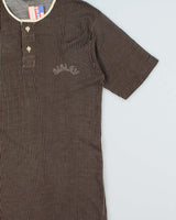 Deadstock 1980s Sisley Stripe Quarter-button T-shirt - S