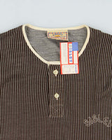 Deadstock 1980s Sisley Stripe Quarter-button T-shirt - S