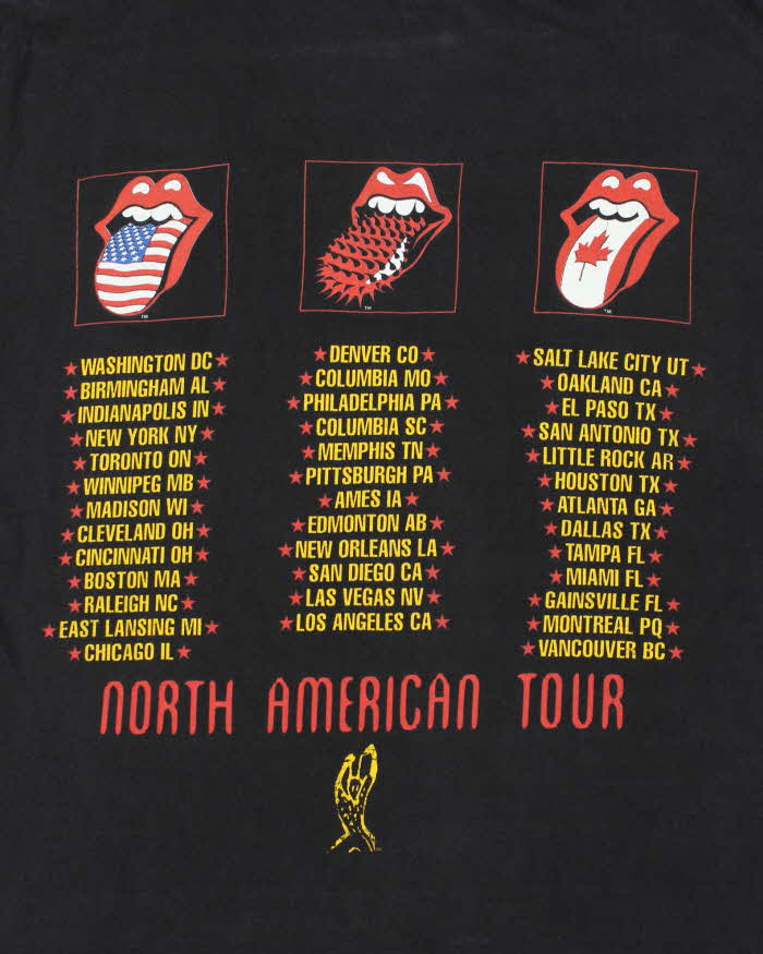Vintage 1994/95 Brockum Rolling Stones North American Tour Crewneck T-Shirt - XL