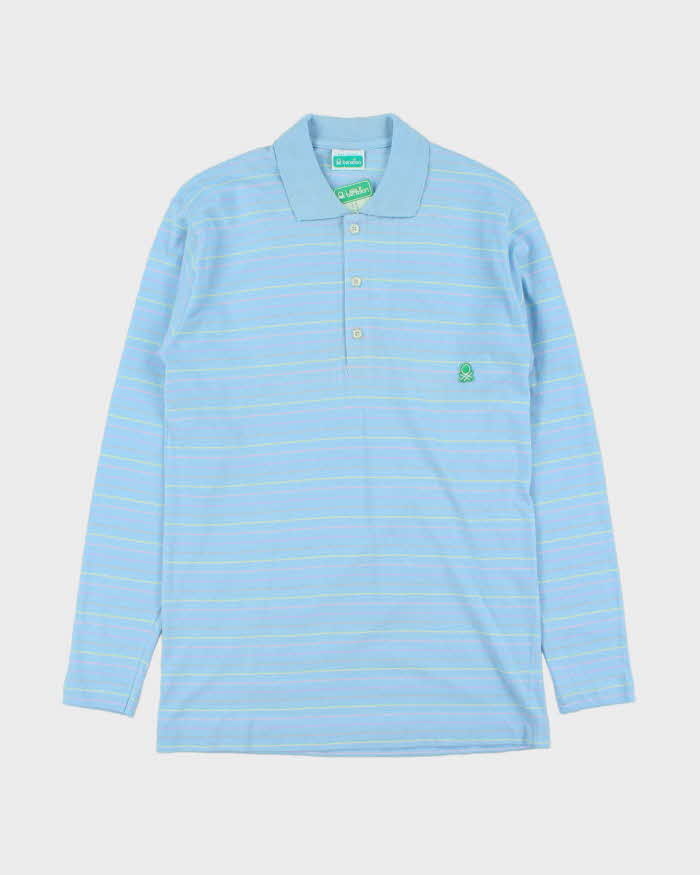 Deadstock 1980s Benetton Long Sleeve Polo Shirt - M