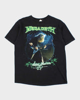 Vintage MegaDeth Dave Mustaine 2010 Tour Anvil Pre Shrunk Crewneck T-Shirt - L