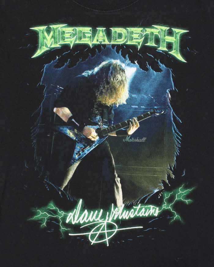 Vintage MegaDeth Dave Mustaine 2010 Tour Anvil Pre Shrunk Crewneck T-Shirt - L