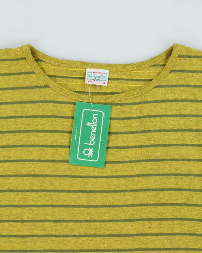 DSWT 1980s Benetton Boxy Stripe Short Sleeve T-shirt - S