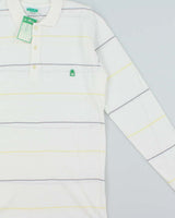 DSWT 1980s Benetton Long Sleeve Polo Shirt - M