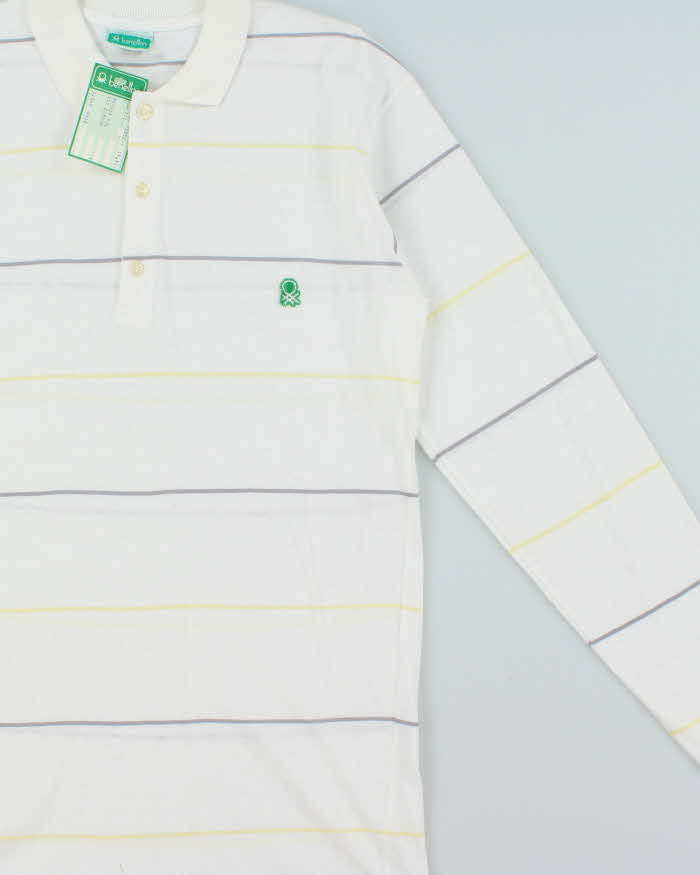 DSWT 1980s Benetton Long Sleeve Polo Shirt - M