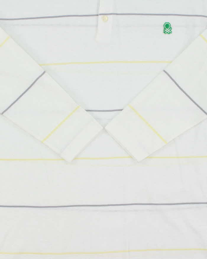 DSWT 1980s Benetton Long Sleeve Polo Shirt - M