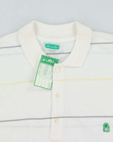 DSWT 1980s Benetton Long Sleeve Polo Shirt - M
