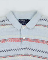 Vintage 1990s Polo Ralph Lauren Baby Blue Crochet Short Sleeve Polo Shirt - L