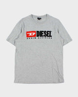 Vintage Diesel Embroidered Marl Grey Crewneck T-Shirt - L