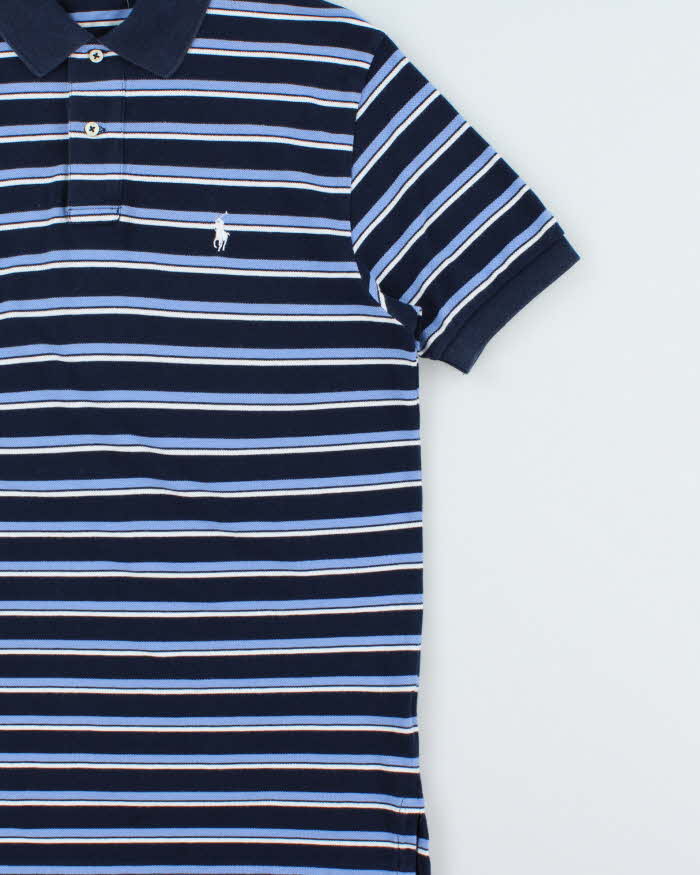 Vintage Y2K 00s Polo Ralph Lauren Striped Custom Fit Short Sleeve Polo Shirt - M