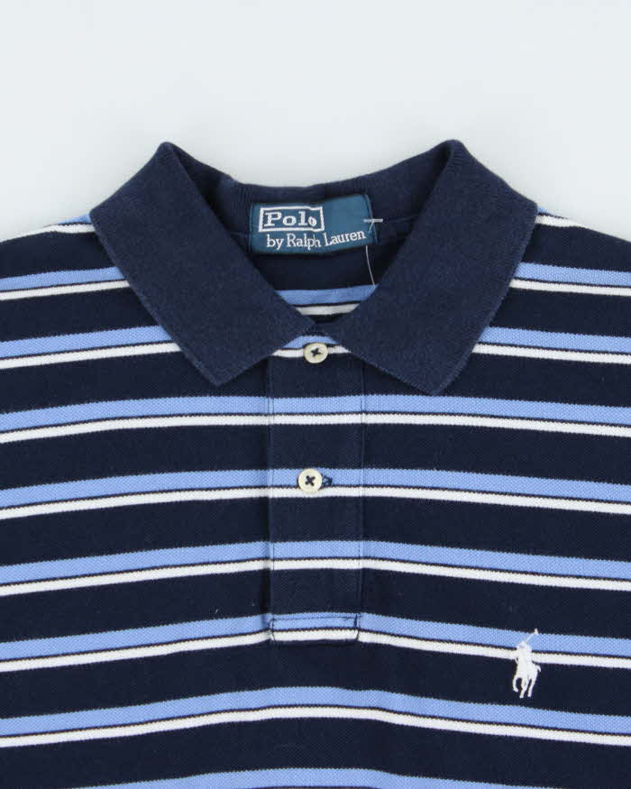 Vintage Y2K 00s Polo Ralph Lauren Striped Custom Fit Short Sleeve Polo Shirt - M