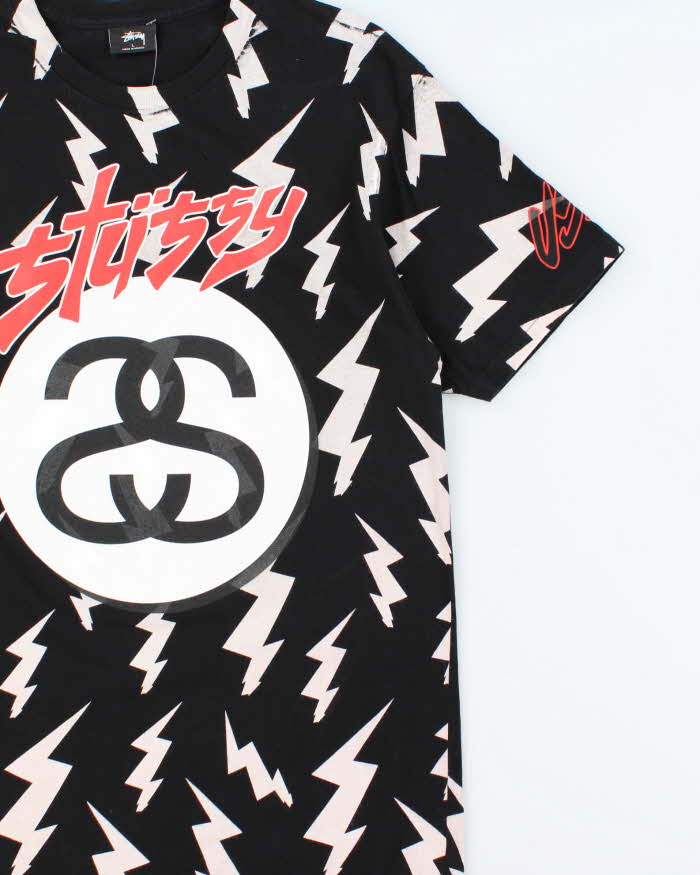 Vintage Stussy Tribe 8 Ball USA Lighting Crewneck T-Shirt - L