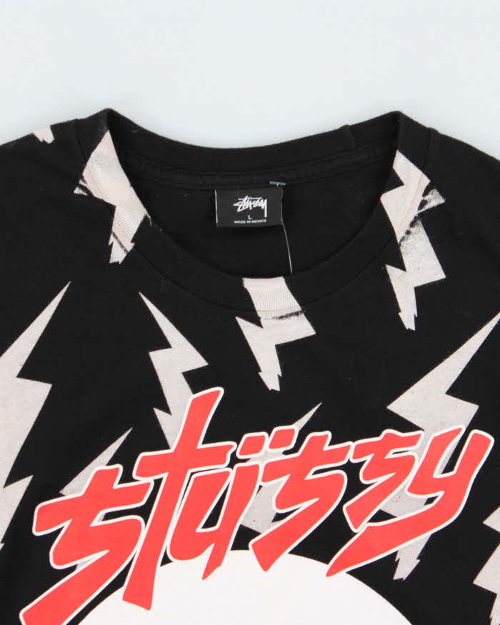 Vintage Stussy Tribe 8 Ball USA Lighting Crewneck T-Shirt - L