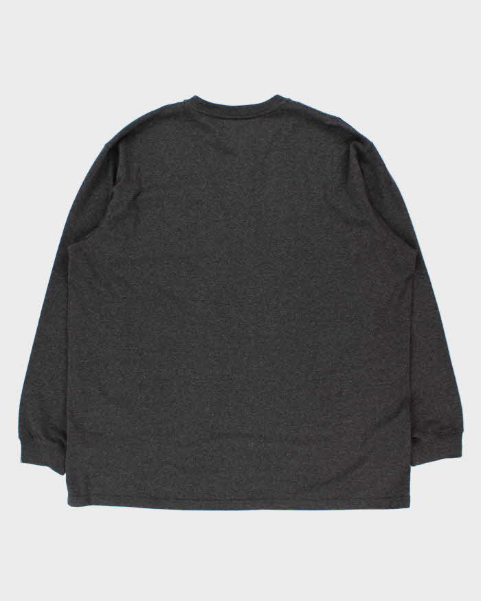 Vintage Carhartt Grey Marl Original Fit Long Sleeve Henley T-Shirt - XXXL