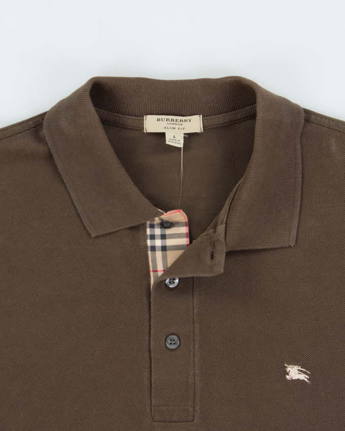 Vintage Y2K 00s Burberry Slim Fit Short Sleeve Polo Shirt - L
