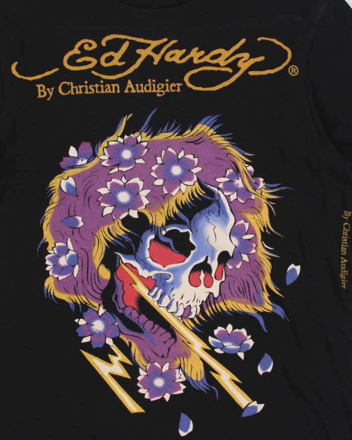 Vintage Y2K 00s Ed Hardy Christian Audiger Made In USA Crewneck T-Shirt - S