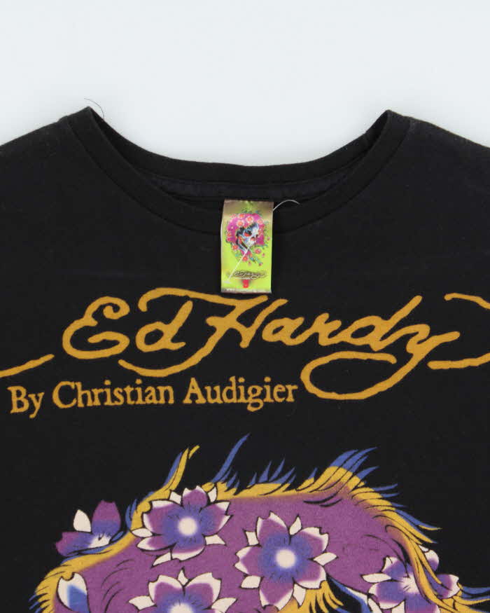 Vintage Y2K 00s Ed Hardy Christian Audiger Made In USA Crewneck T-Shirt - S