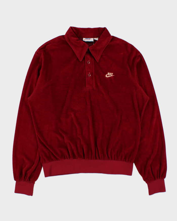 Vintage 1978 Nike Velour Made In USA Long Sleeve Polo Shirt - XL