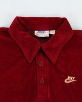 Vintage 1978 Nike Velour Made In USA Long Sleeve Polo Shirt - XL