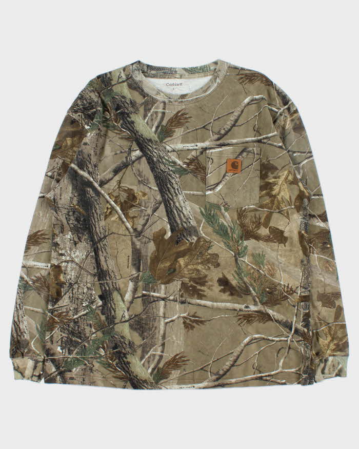 Vintage Y2K 00s Carhartt Realtree Camo Long Sleeve Pocket T-Shirt - L