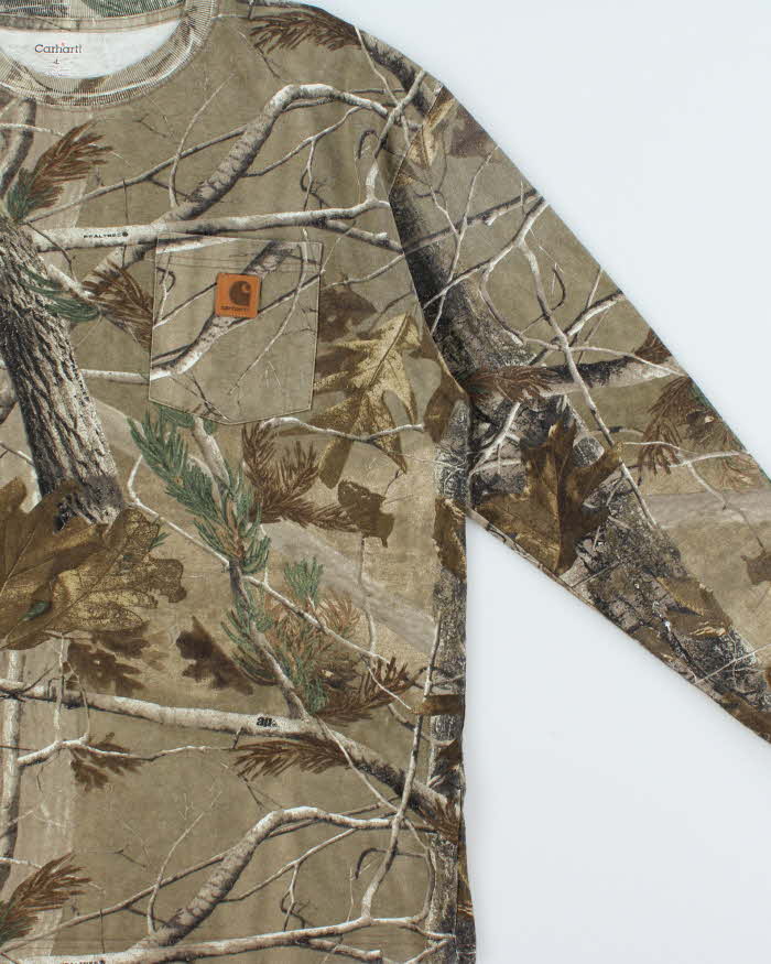 Vintage Y2K 00s Carhartt Realtree Camo Long Sleeve Pocket T-Shirt - L