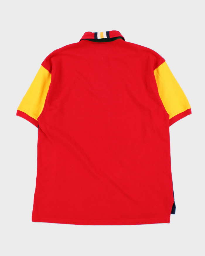Vintage 1990s Tommy Hilfiger Colour Block Polo Shirt - M