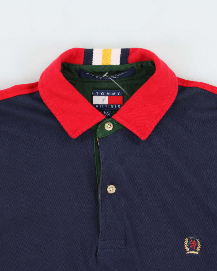 Vintage 1990s Tommy Hilfiger Colour Block Polo Shirt - M