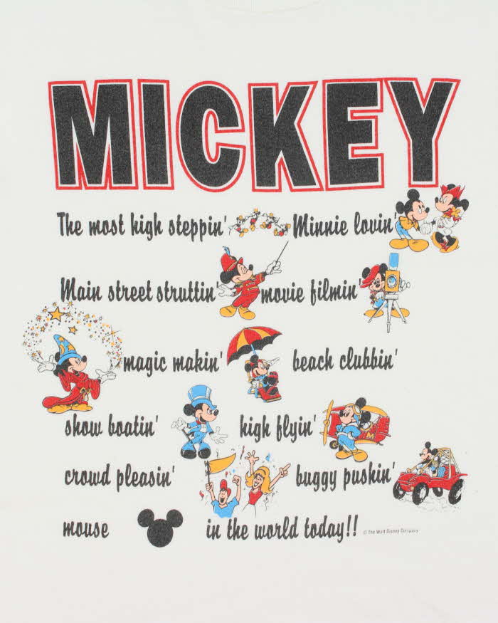 Vintage 1990s Disney Single Stitch Mickey Mouse Made In USA T-shirt - OS
