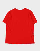 Vintage 1990 Calgary Flames NHL Single Stitch Trench Crewneck T-Shirt - XL