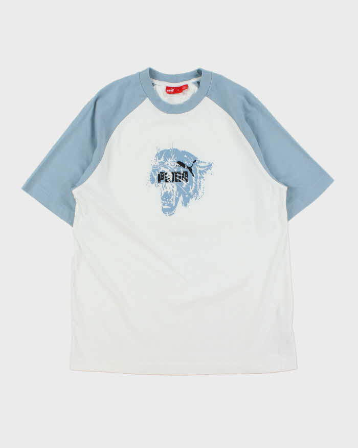 Vintage Y2K 00s Puma Tiger Two-Tone Crewneck T-Shirt - M