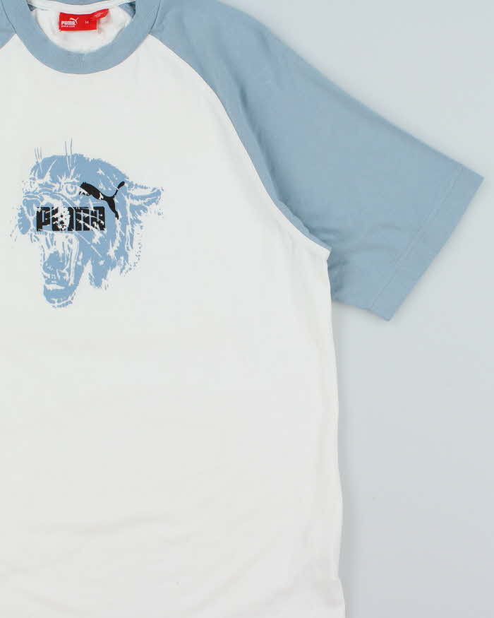 Vintage Y2K 00s Puma Tiger Two-Tone Crewneck T-Shirt - M
