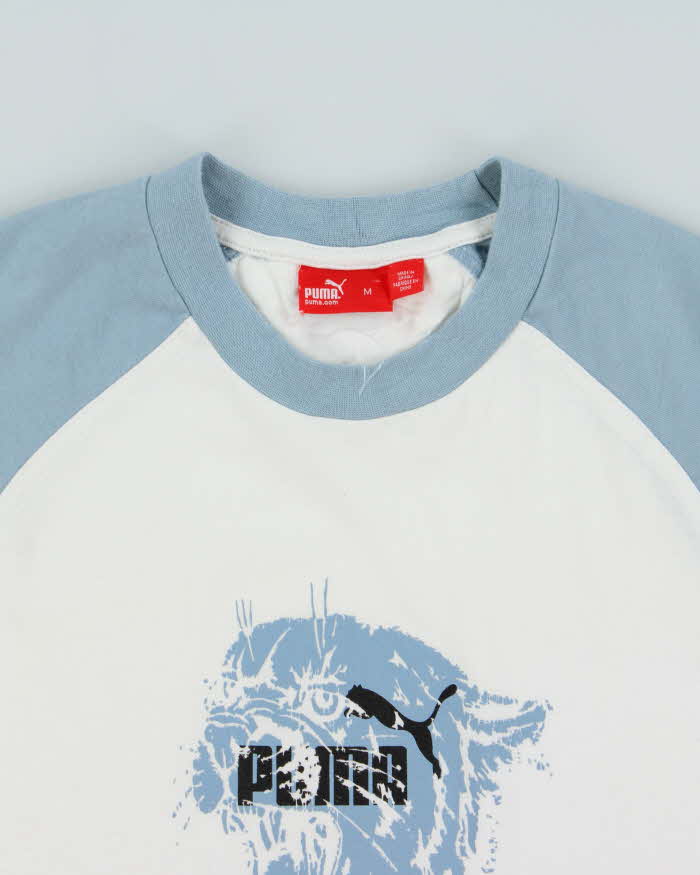 Vintage Y2K 00s Puma Tiger Two-Tone Crewneck T-Shirt - M