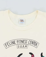 Vintage 1990s Crazy Shirts Feline Fitness Guam Made In USA Single Stitch Crewneck T-Shirt - XL