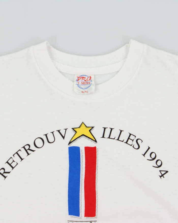 Vintage 1994 Congres Mondial Acadien Made In Canada Single Stitch Crewneck T-Shirt - XL