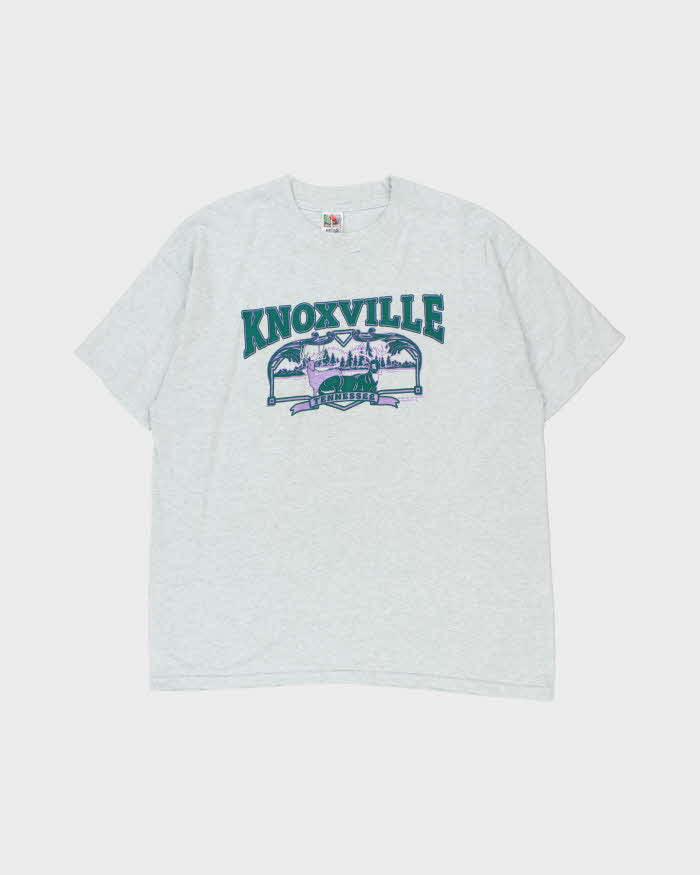 Vintage 1998 Knoxville Tennesse Marl Grey Single Stitch Crewneck T-Shirt - XL