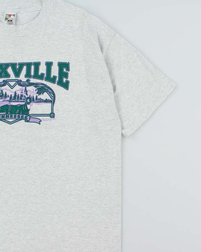 Vintage 1998 Knoxville Tennesse Marl Grey Single Stitch Crewneck T-Shirt - XL