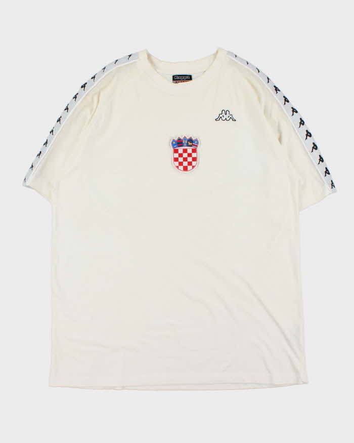 Vintage 2008 Kappa Croatia National Football Cream Crewneck T-Shirt - XL