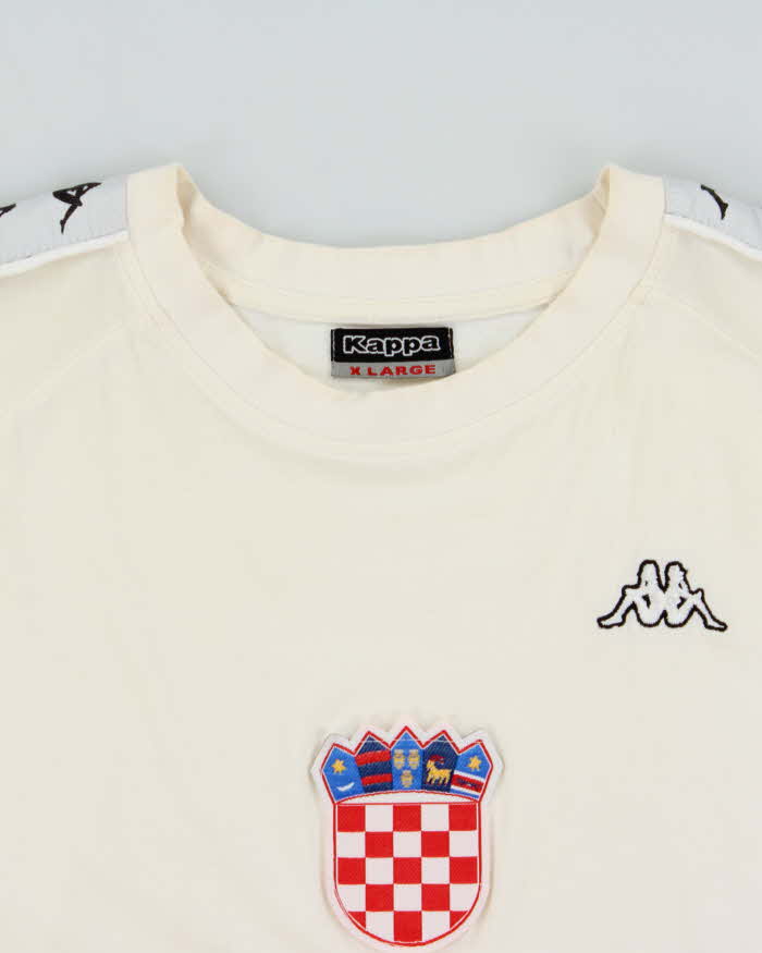 Vintage 2008 Kappa Croatia National Football Cream Crewneck T-Shirt - XL