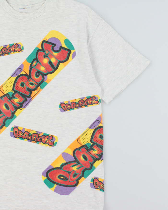 Vintage 1990s Ocean Pacific Marl Grey Single Stitch Crewneck T-Shirt - L