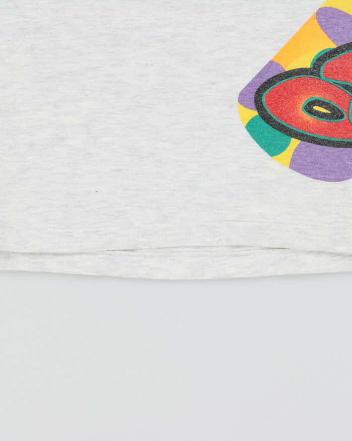 Vintage 1990s Ocean Pacific Marl Grey Single Stitch Crewneck T-Shirt - L