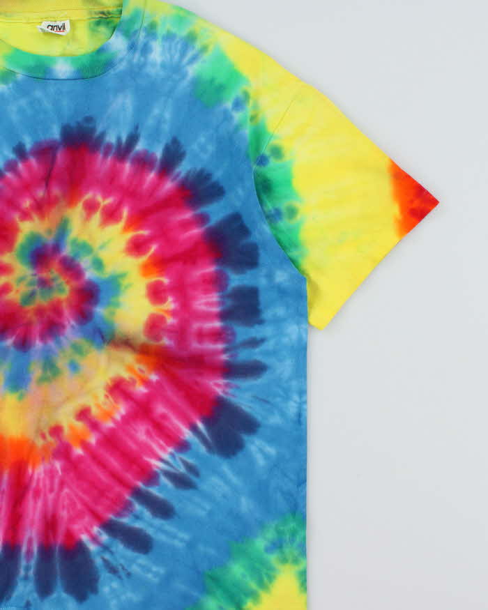 Vintage 1990s Anvil Made In USA Heavyweight Single Stitch Tie-Dye Crewneck T-Shirt - XL