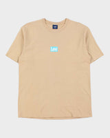 Vintage Lee Japan Box Logo Tan Heavyweight Crewneck T-Shirt - XL