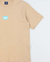 Vintage Lee Japan Box Logo Tan Heavyweight Crewneck T-Shirt - XL
