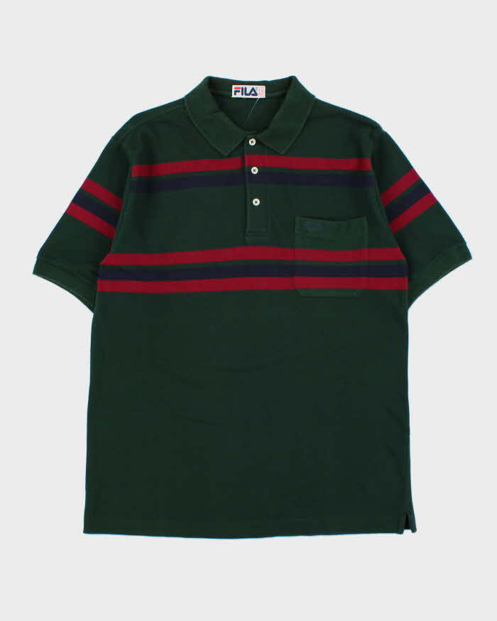 Vintage 1990s Fila Striped Short Sleeve Pocket Polo Shirt - L