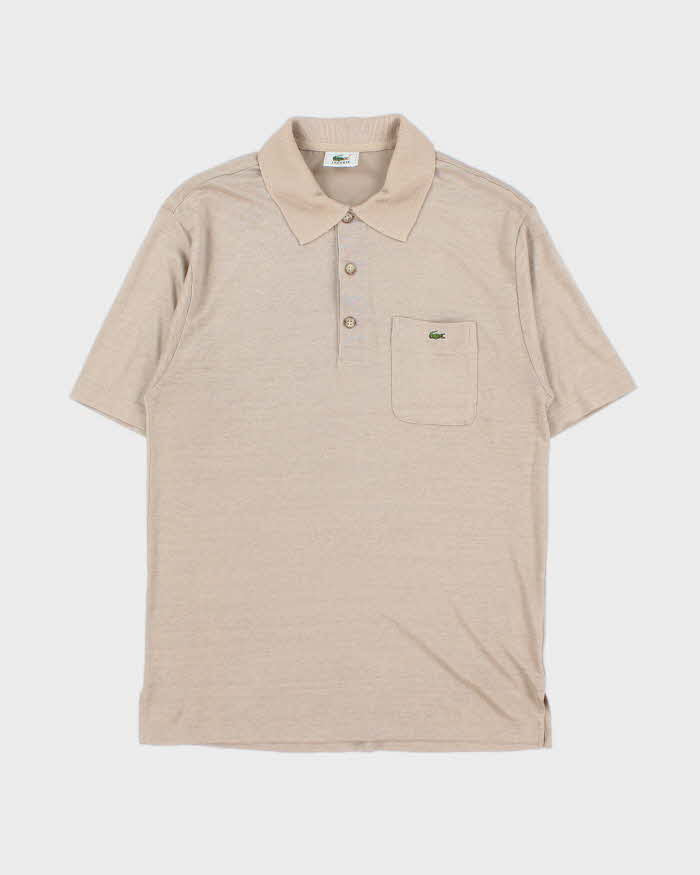 Vintage Y2K 00s Lacoste Pima Tan Short Sleeve Pocket Polo Shirt - M