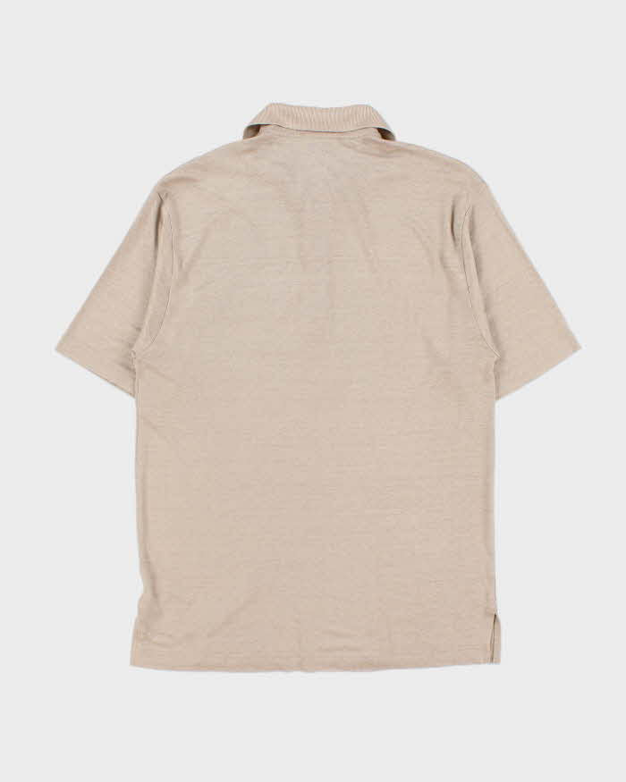 Vintage Y2K 00s Lacoste Pima Tan Short Sleeve Pocket Polo Shirt - M